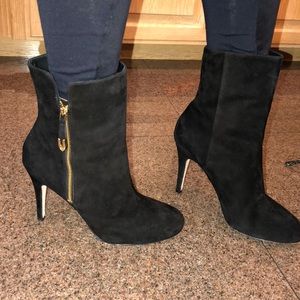 Joan & David Black suede bootie